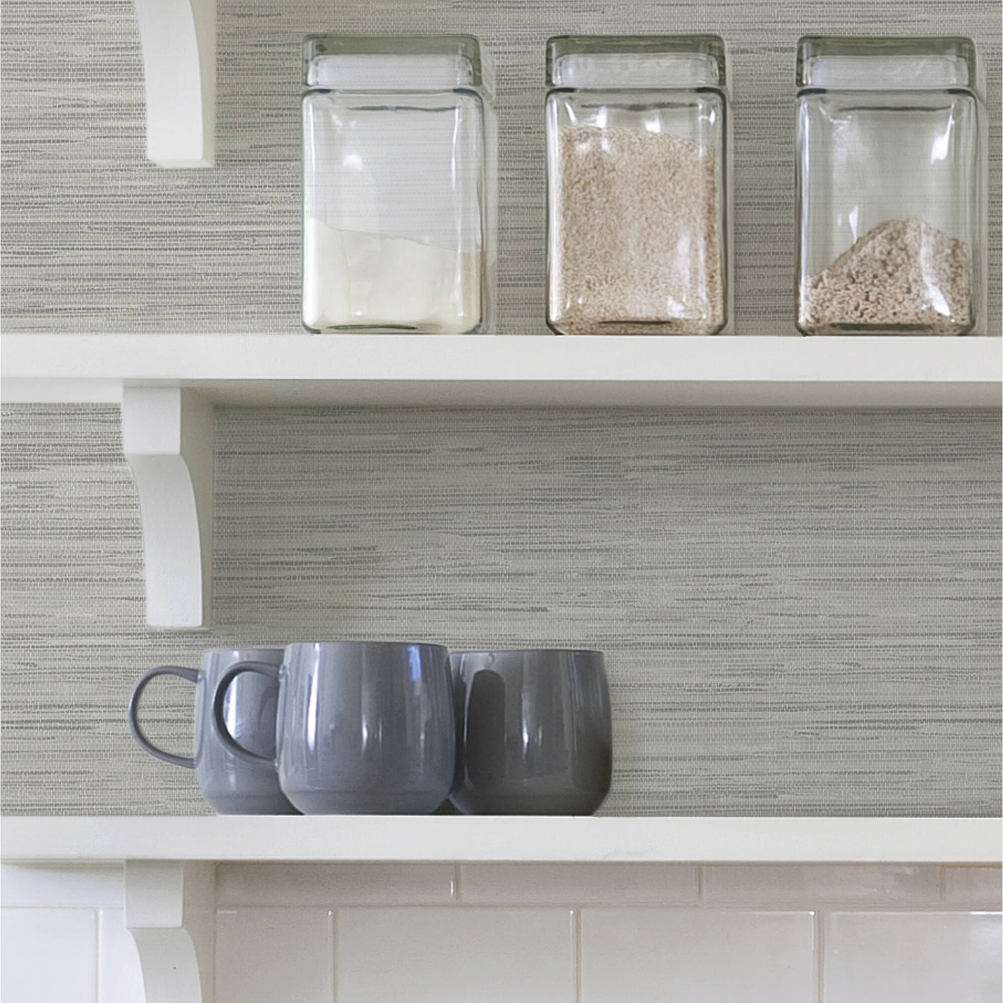 InHome Avery Weave Gray Peel & Stick Wallpaper